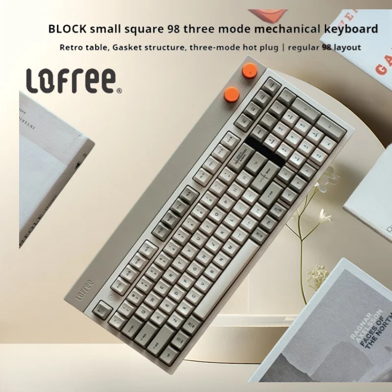 

LOFREE Block Wireless Mechanical Keyboard 98Keys Rechargeable Hot-swappable Keyboards 3 Types Connection for Volume Control Mode