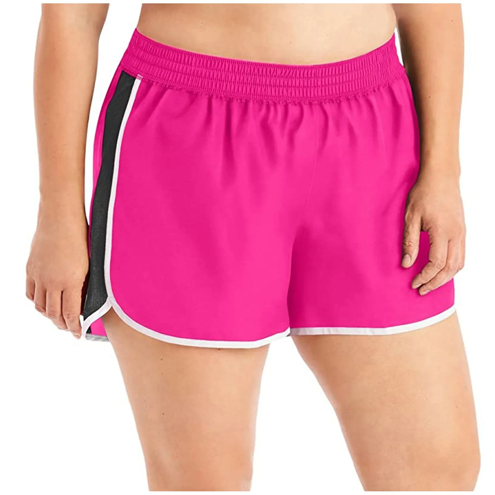 Elastic Waist Shorts Casual Waist Women Sport Running Shorts Women Summer Bottoms Active Workout Loose Fit Clothing Bottoms T1