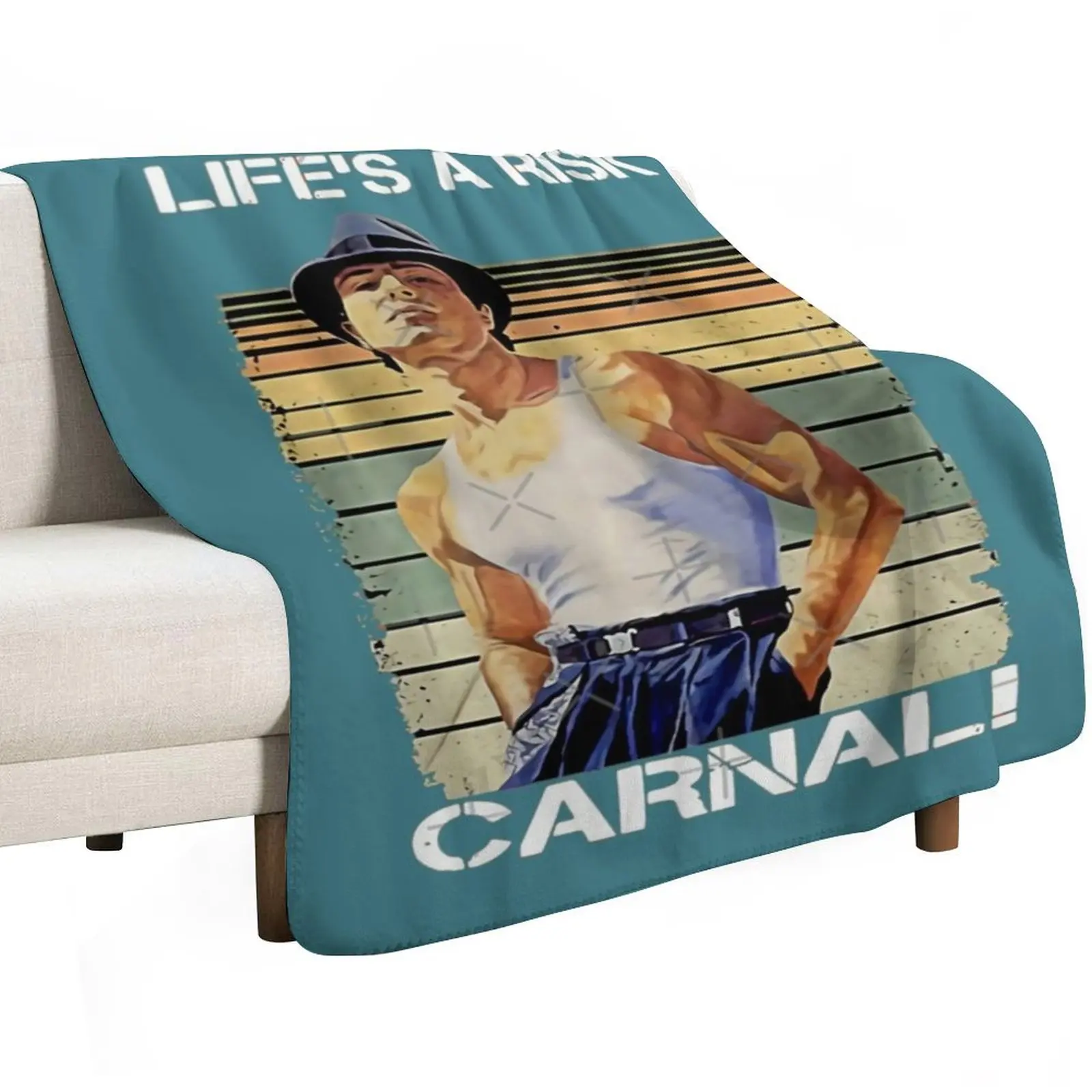 Life's A Risk C.Ar.Na.L Vintage Blood In Blood Out Inspired Throw Blanket Nap Moving Travel Luxury Designer Heavy Blankets