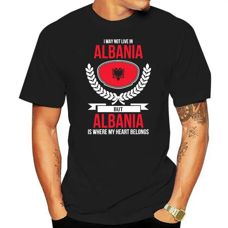 Albania T-Shirt My Heart Belongs To Albania Country Love Tee Top Unisex Loose Fit Tee Shirt