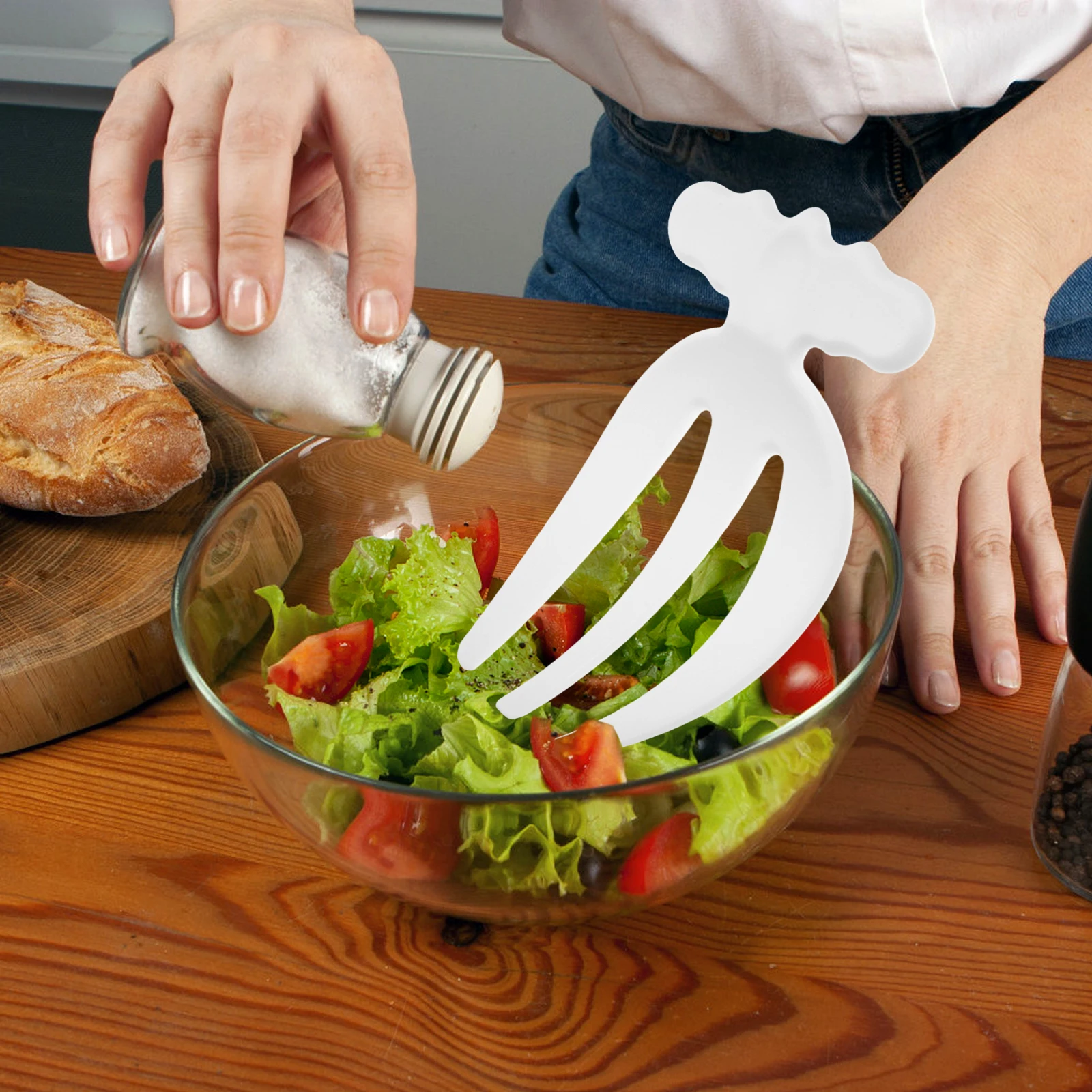 

2 Pcs Salad Mixer Making Tools Stainless Steel Tongs Serving Utensils Vegetable Cheese Forks
