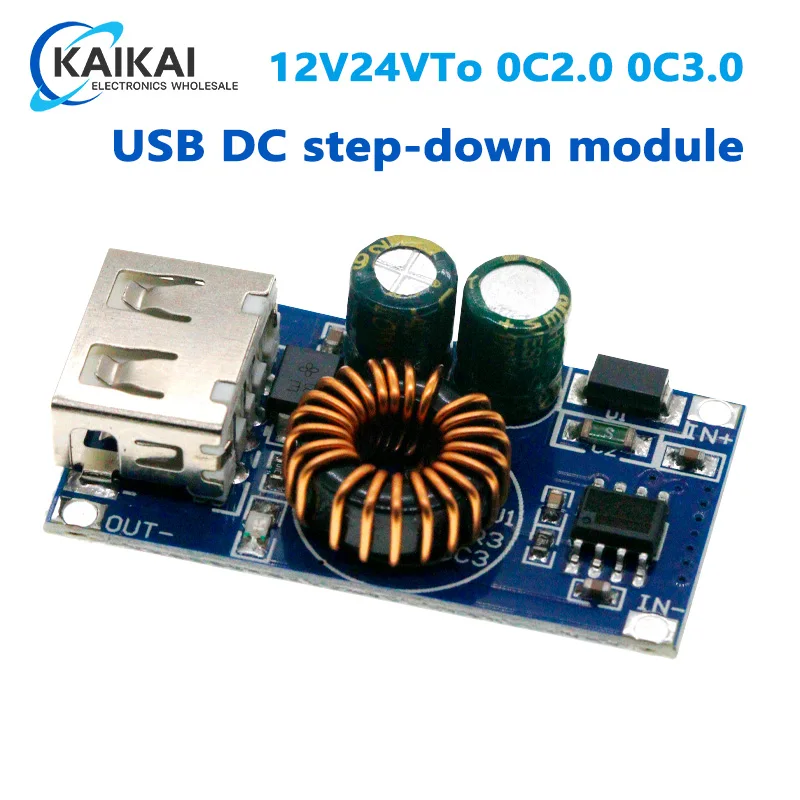 USB DC Step-Down Module 12V 24V To QC2.0 QC3.0 Fast Charge Mobile Phone Charging Board For Apple Huawei FCP Quick Charger