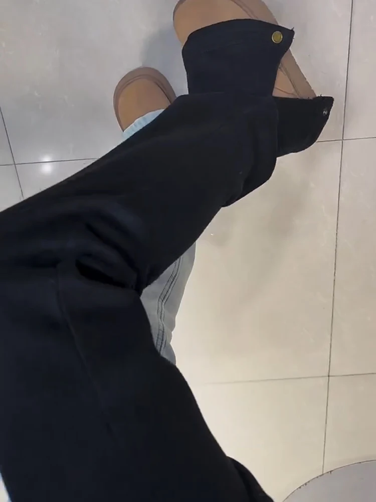 

Женские джинсы Slim Fit с высокой талией, микро-клеш, удлиненные, с эффектом удлинения ног, весна 2025, новый дизайн, эластичные