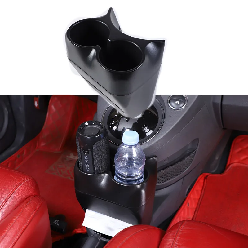 

ABS Black Car Center Console Cup Holder Multifunctional Storage Box Holder For Fiat 500 2007-2015 Car Accessories