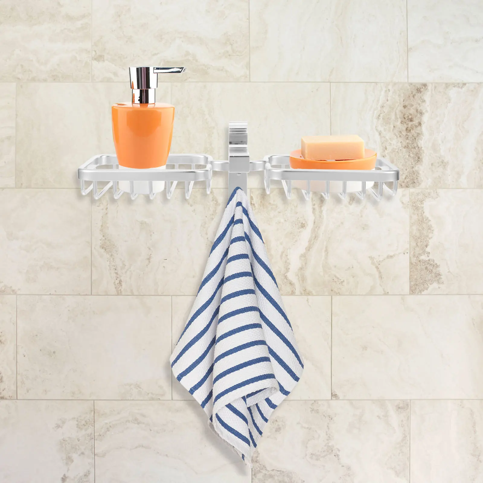 

Elegant Aluminum Soap Dish for Shower Wall Mounted Draining Tray Practical Tidy Bathroom Accessory Soap Dish for Shower