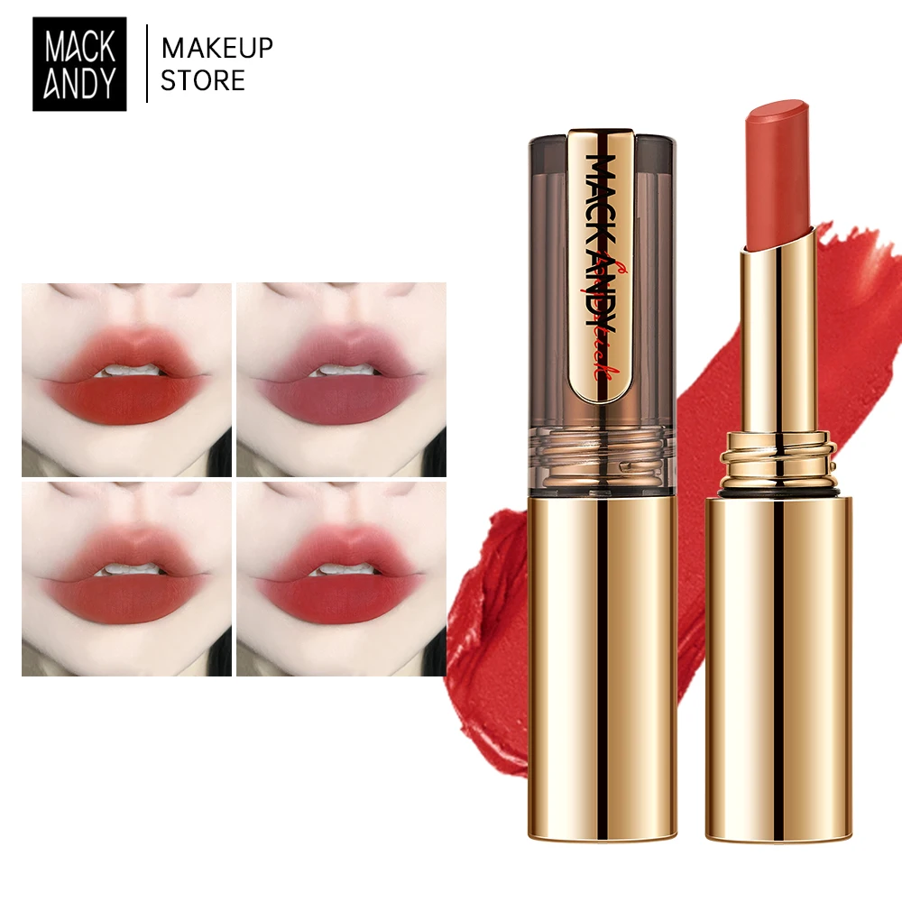 MACKANDY-Rouge à lèvres waterproof 256, longue tenue, haute pigmentation, antiadhésif, baume hydratant, soin de luxe, maquillage