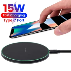 15W Fast Wireless Charger Pad For IPhone 15 14 13 12 Pro Max For Samsung Galaxy S24 S23 Xiaomi Huawei Wireless Charging Stand