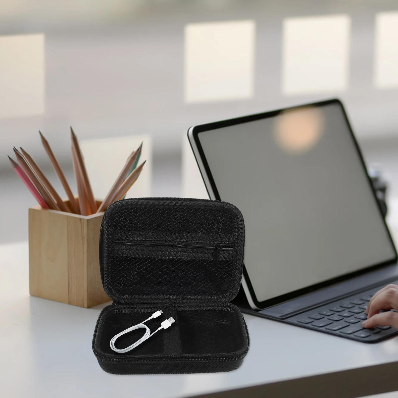 

Portable Data Cable ganizer 16x12x6cm Compact Travel Case for Earbuds Electronics Bag Storage Pack Accessories Jewelry