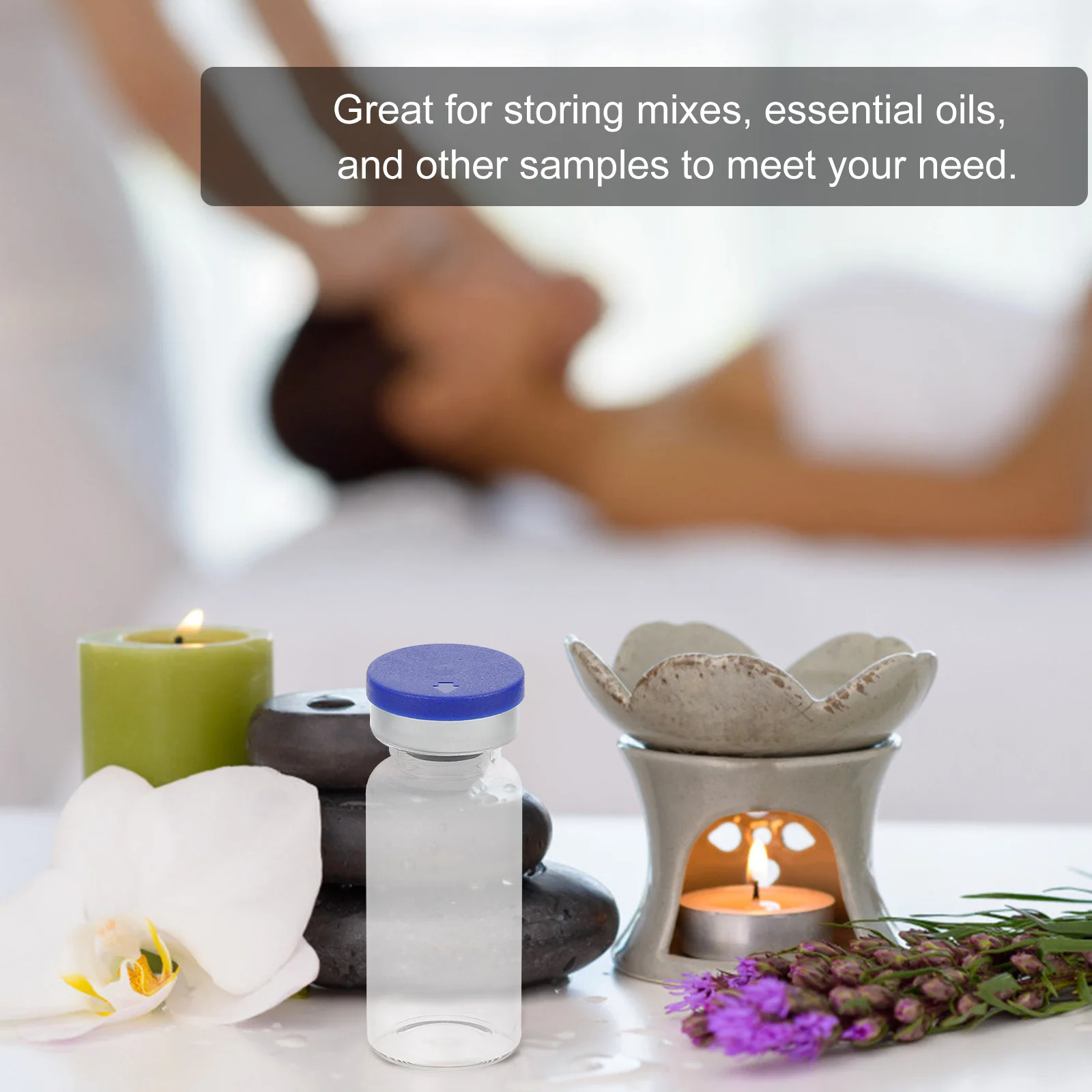 

100 Pcs Refillable Vial Transparent Glass Bottles with Lid Experiment Empty Sample