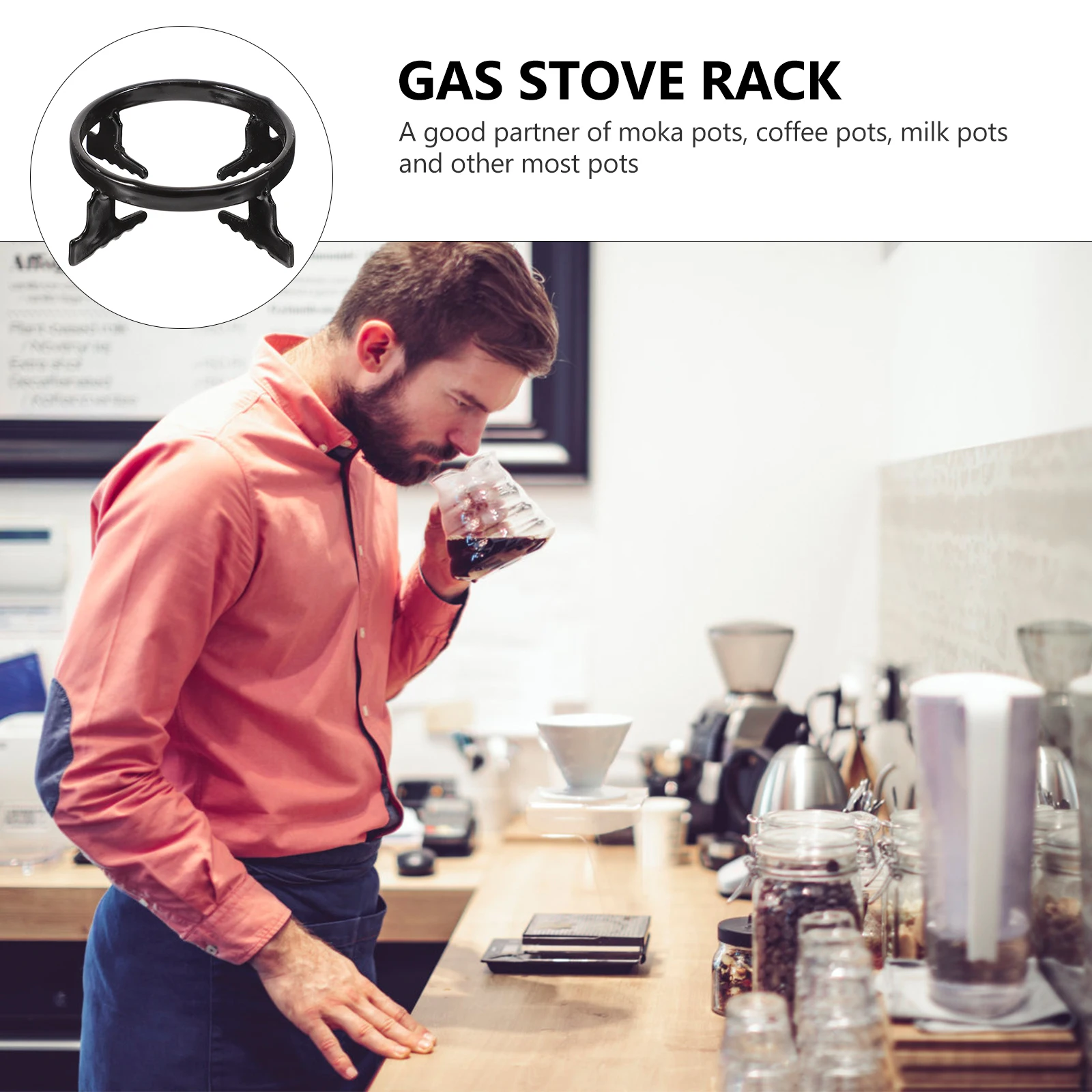 

1pc Coffee Stove Rack Gas Bracket Small Burner Hob Universal Cooker Stands Iron Holder Smooth Pot Stand Coffee Pot