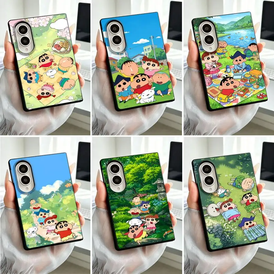 Crayon Picnic Shin-chan Funda Capa Phone Case for Samsung Galaxy Z Fold 8 ZFold Wide ZFold8 Z Fold8 Wide