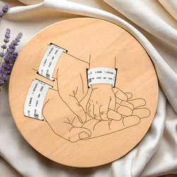 1pcs Family Birth Bracelet Holder Mom Dad Baby Birth Memory Display wood sign  Baby Hospital Wristband