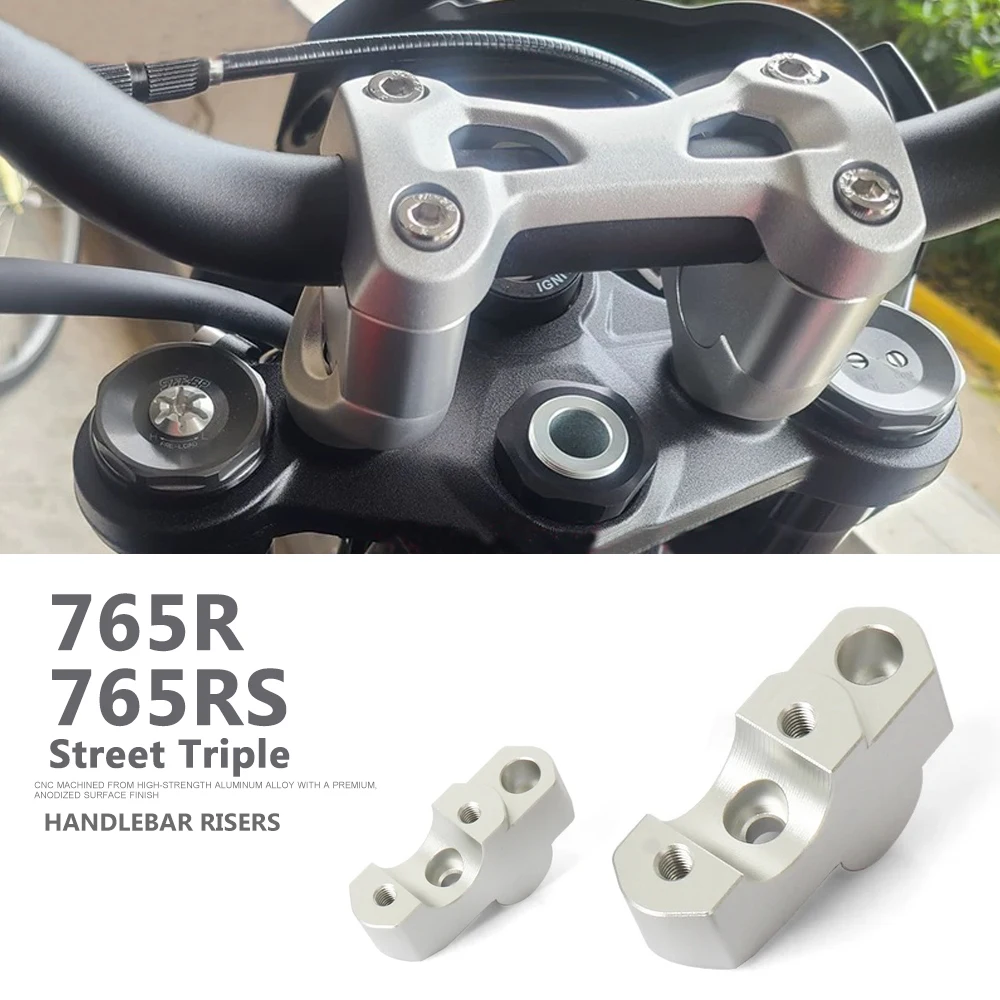 

New Motorcycle Accessories Handlebar Risers Mounting CNC Aluminum Kit For STREET TRIPLE 765R Street Triple 765RS 765 R RS