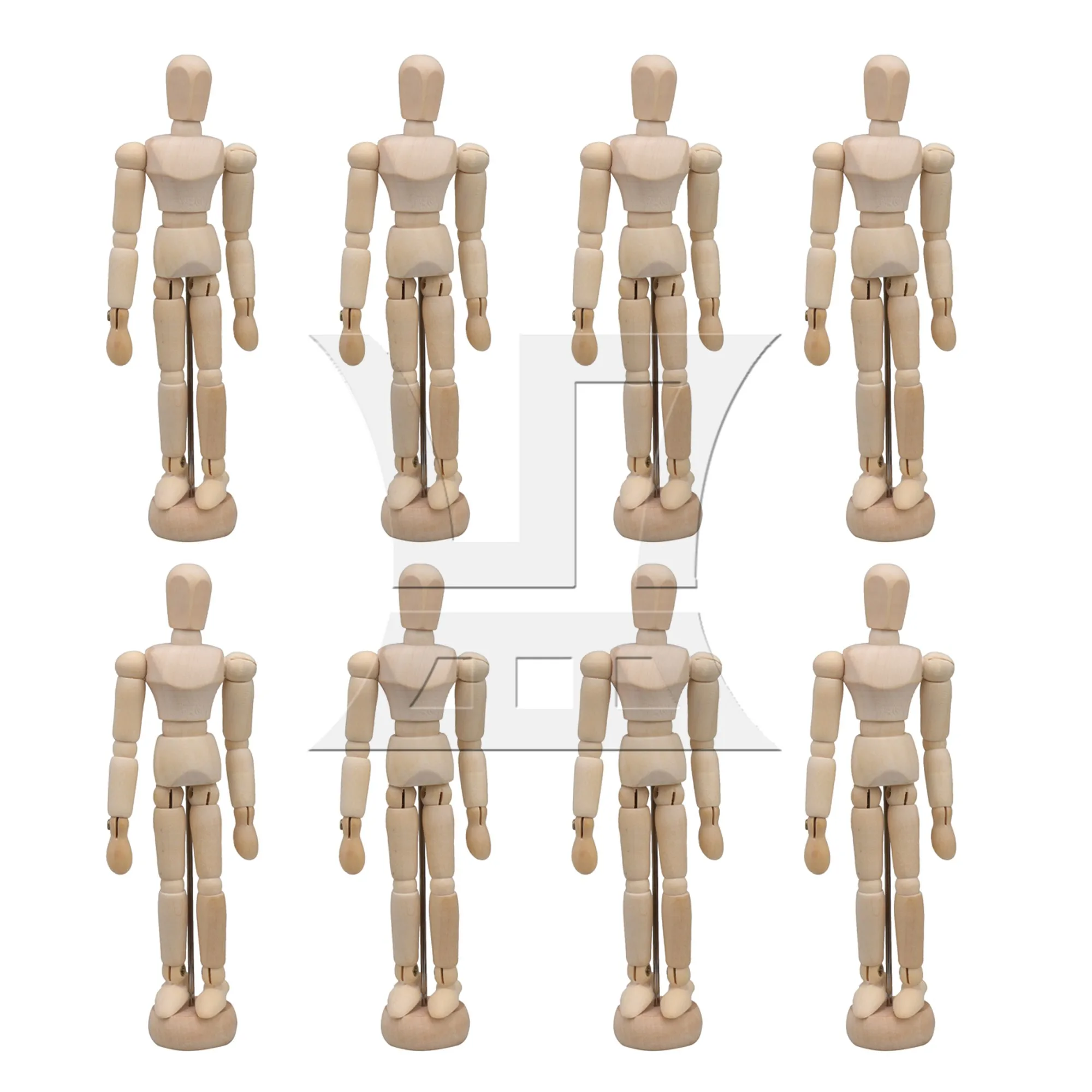 

8 Pcs Wooden Human Mini Mannequin 5.5inch Office Product Home Decoration