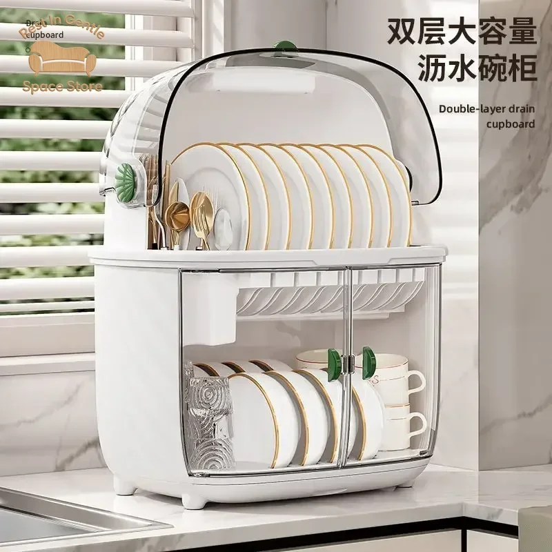 Kitchen bowl dish drying rack cabinet tray tabletop ware drainage storage box home accessories organizer