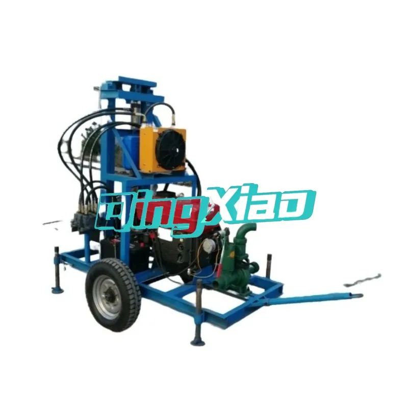 150 Meter 22 Horsepower Wheeled Diesel Hydraulic Water Well Rig Fully Automatic For Civil Irrigation Domestic Well Construction