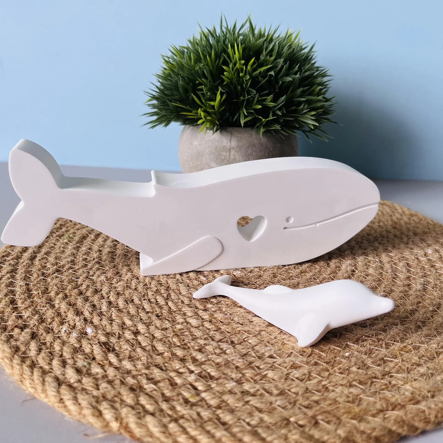 Molde de ballena, molde de silicona Flexible, molde de yeso antiadherente para decoración de mesa, manualidades infantiles, manualidades Diy