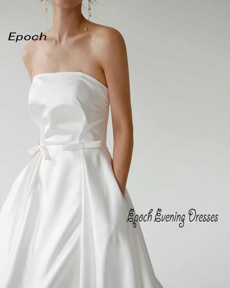 Epoch Long Evening Dress Elegant A-Line Korea Style Strapless Customized Floor-Length Wedding Gowns For Sexy Women 2024 New