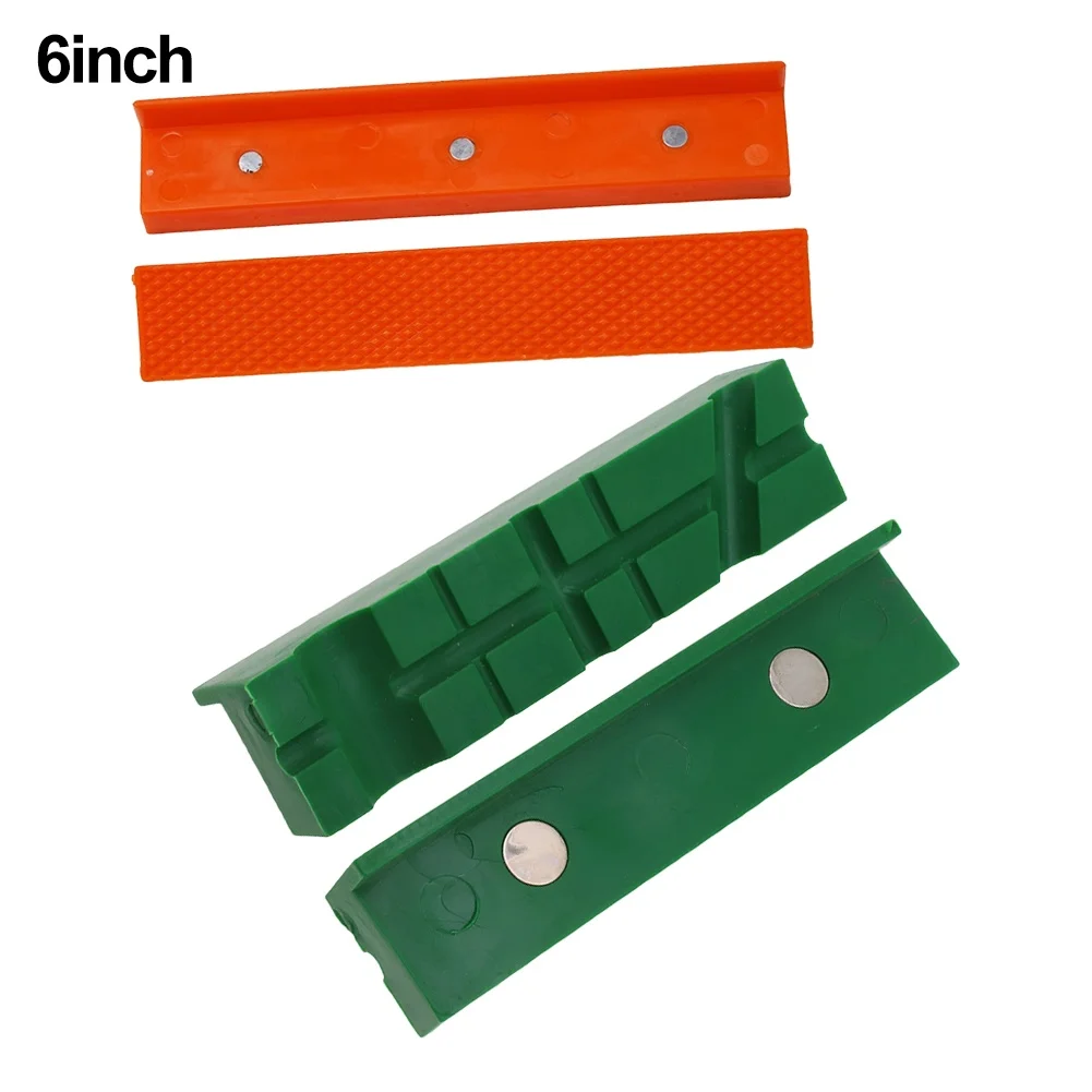 2pcs Magnetic Vise Jaw Pads 6in Soft Rubber for Metal Vise Drill Press and Mill Clamps to and Secure Workpieces