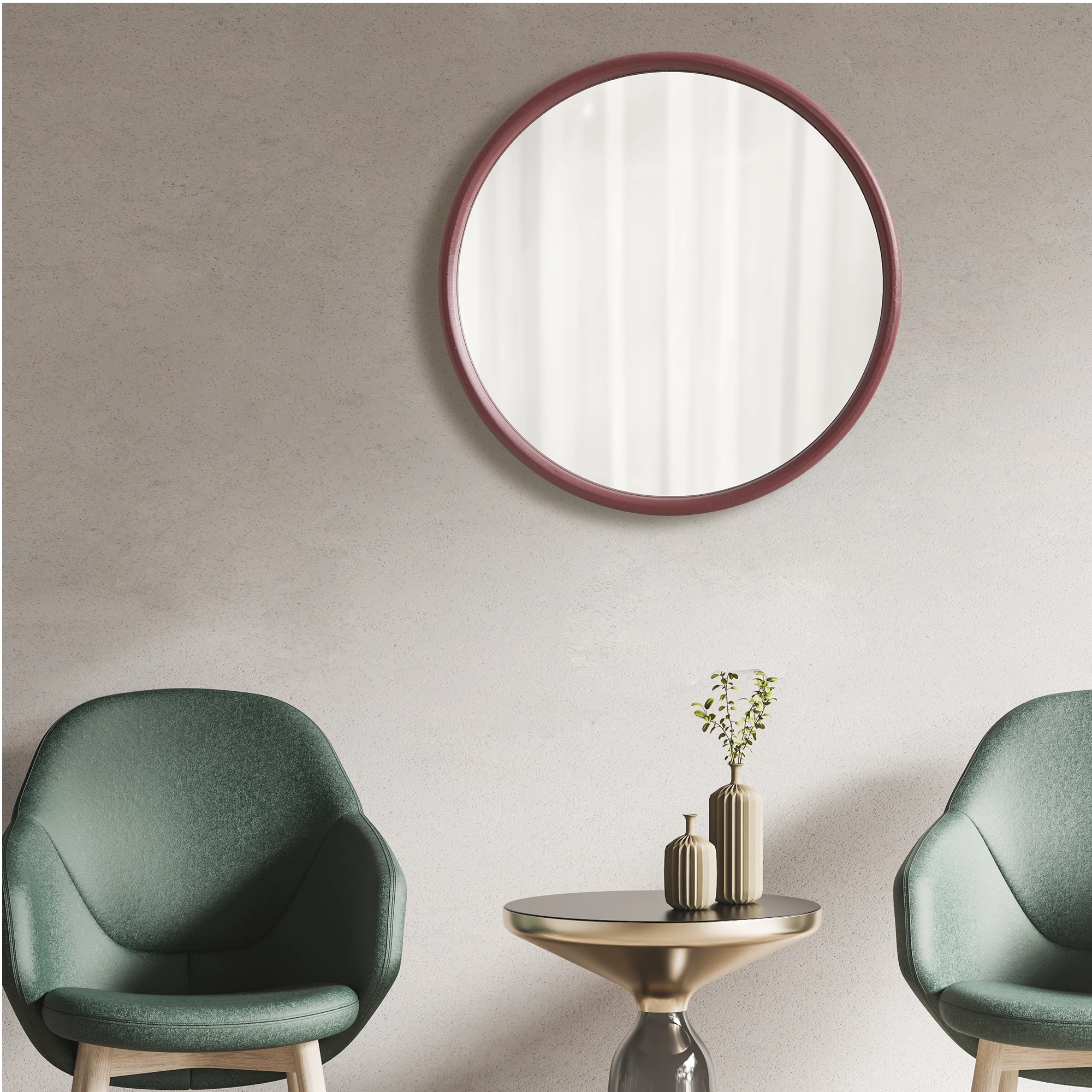 Wall Mounted Makeup Mirror 40cm X 40cm Irregular Design with Wooden Frame Window Decorative Bathroom Vanity Mirror view 4