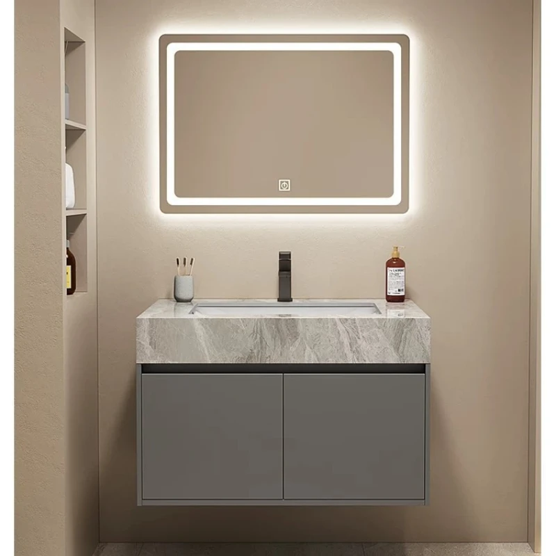 LMM honeycomb aluminum rock slab ceramic under the counter basin bathroom cabinet combination set washstand