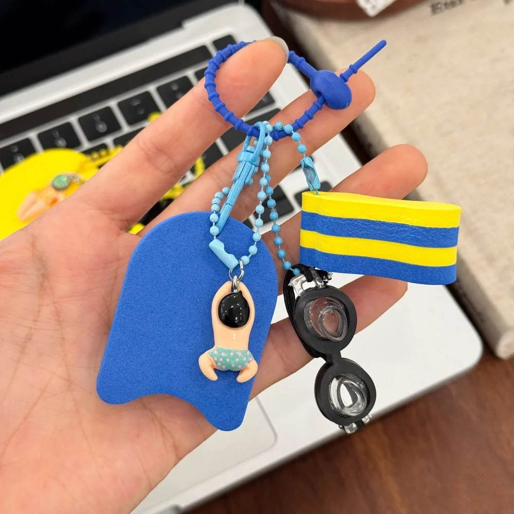 Funny Floating Key Ring Creative Fashion Swimming Keychain Colorful Hanging Diving Mask Bag Pendant Swimming enthusiast