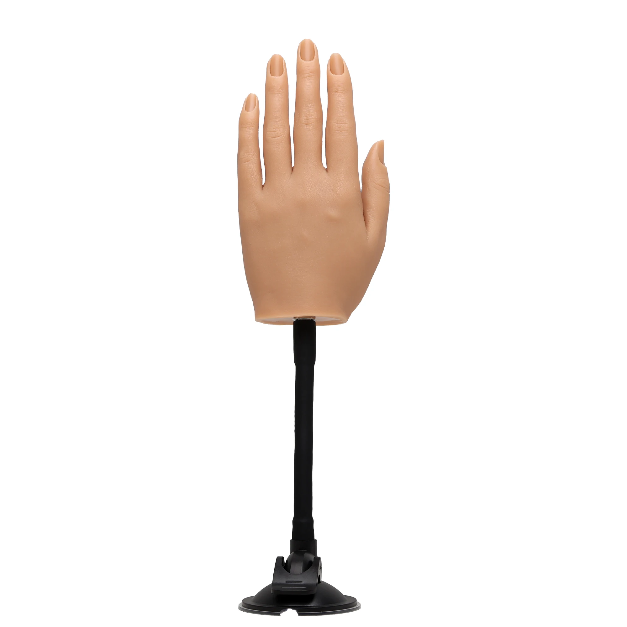 Silicone Manicure Practice Hand Model Realistic Acrylic Nail Art Mannequin Finger Training With Holder For Diy Salon Artists