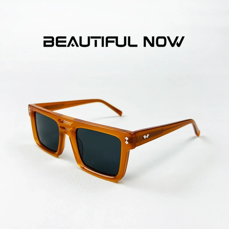 

КРАСИВНАЯ СЕЙЧАС Квадратная ацетатная оправа для очков Прозрачный янтарный модные модные очки для мужчин и женщин унисекс для линз по рецепту