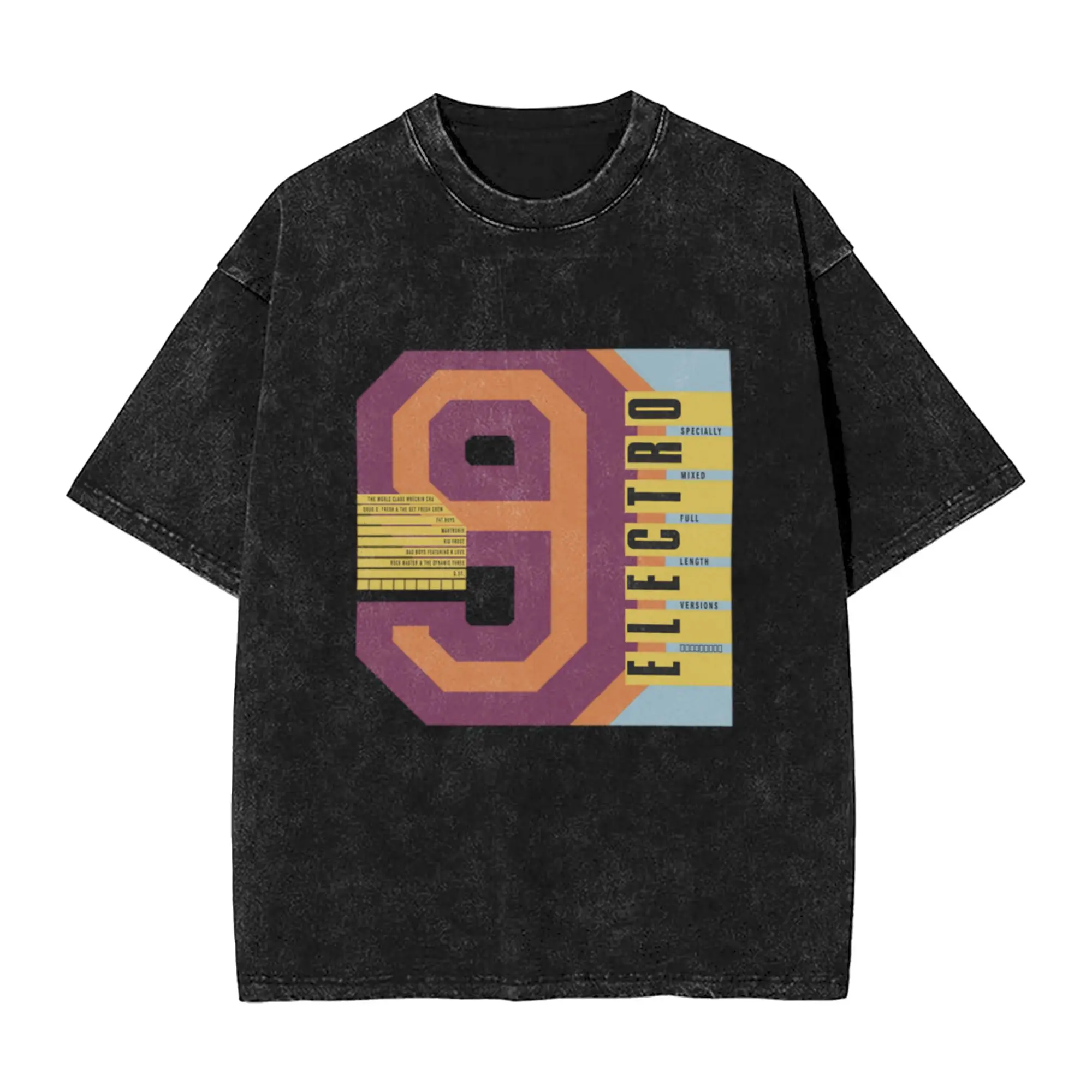 Electro 9 Old School Hip Hop Unique Chic A Vintage Oversized Cotton Unisex T-Shirts