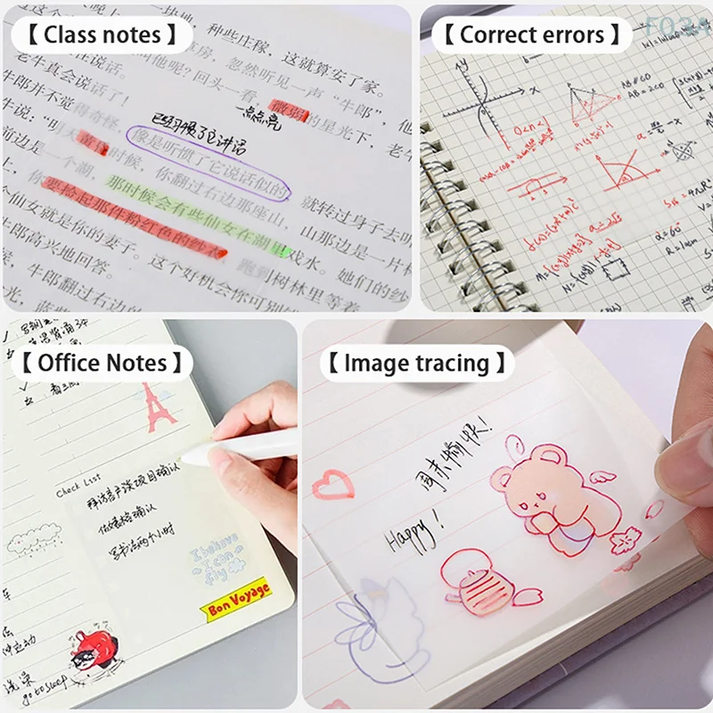 5Pcs Simple Solid Color Self-Adhesive Sticky Notes Notepad High-quality Sticker Notepad Office School Stationery Accessories