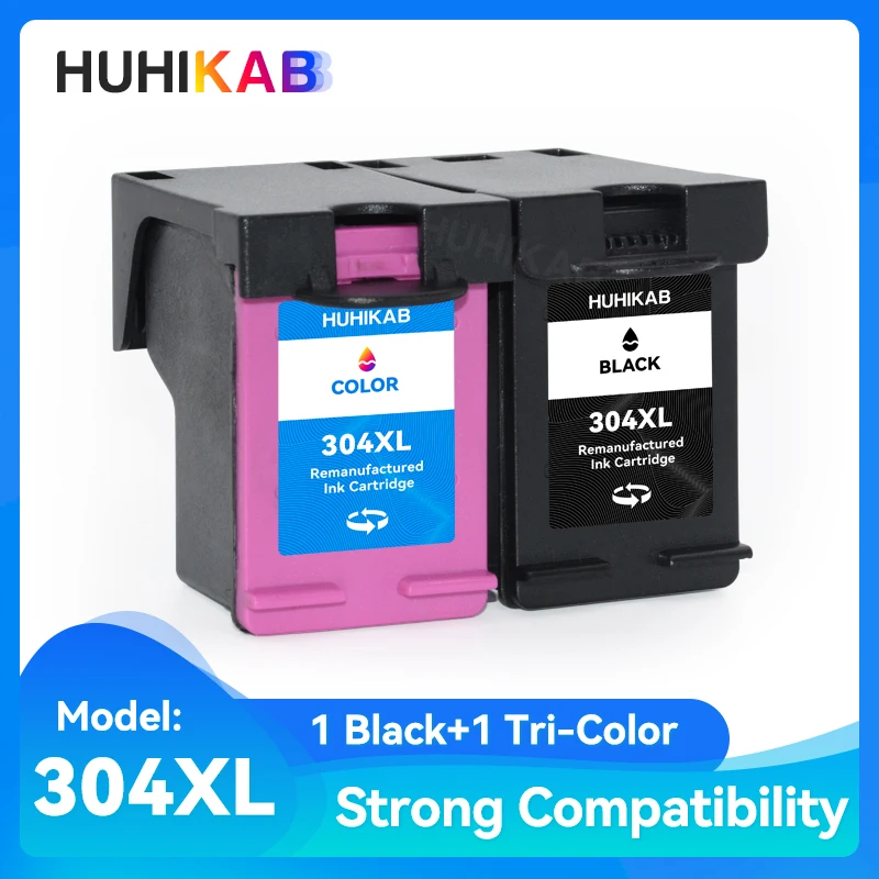 HUHIKAB 304 Replacement For HP 304 XL Ink Cartridge For HP Envy 5000 Series 5010 5012 5014 5020 5030 5032 5034 5052 5055