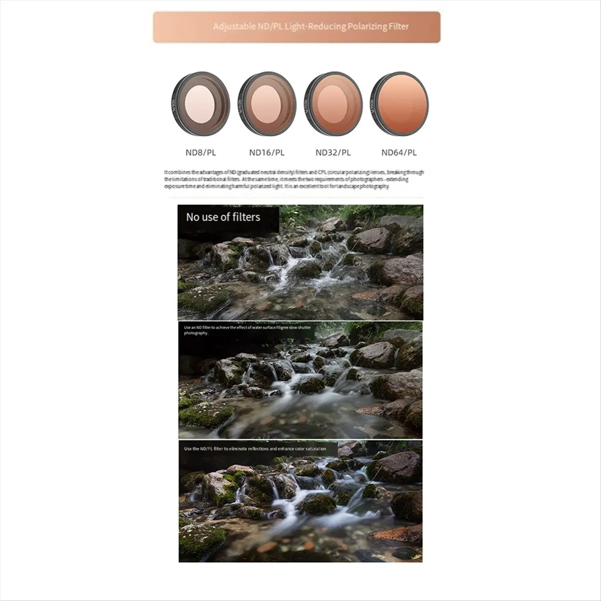 4Pcs for GO Ultra Lens Filter Set NDPL Film Filters for GO Ultra Camera Accessories