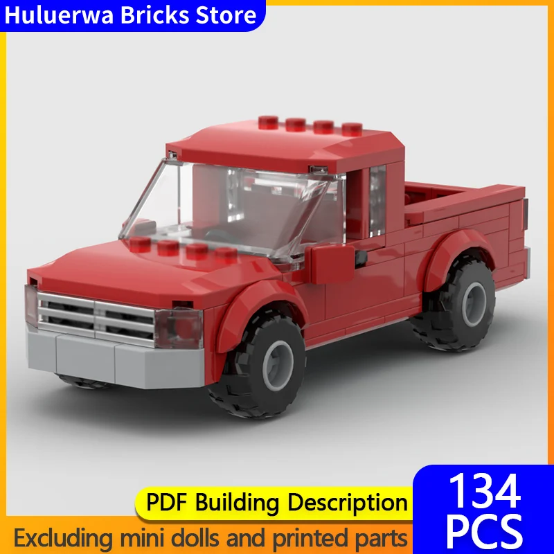 

City Car Model MOC Building Bricks Frontier King Cab Pickup Truck Modular Technology Gifts Holiday Assemble Children Toys Suit