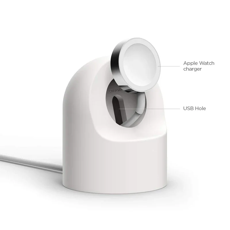 Ladeständer für Apple Watch Serie Ultra/8/SE2/7/6/SE/4/3 49 mm/45 mm/44 mm/42 mm/41 mm/40 mm/38 mm, langlebiger Silikon-Nachttischmodus – Detail 3