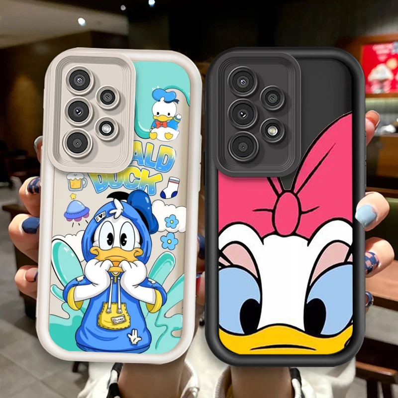 Disney Donald Duck Cute For Samsung A73 A71 A54 A53 A52 A51 A33 A32 A21S A14 A13 A12 A03 A04 A05 5G Eye Ladder Cover Phone Case