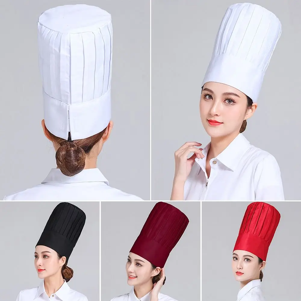 Fashion Cotton Chef Hat Adjustable Elastic Chef Cap Work Headband Cook Hat Kitchen