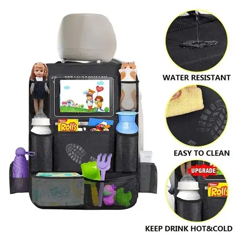 Car Backseat Organizer with Touch Screen Tablet Holder Auto Storage Pockets Cover Car Seat Back Protectors Car Accessories - Image 6