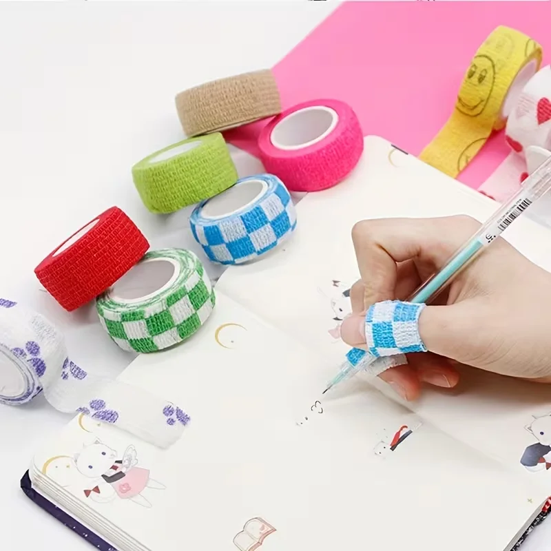 5 Rollen / 10 Rollen (Farbe zufällig) Fingerbandagen, selbstklebendes, atmungsaktives Sporttape, elastische Bandagen aus Vliesstoff – Detail 4