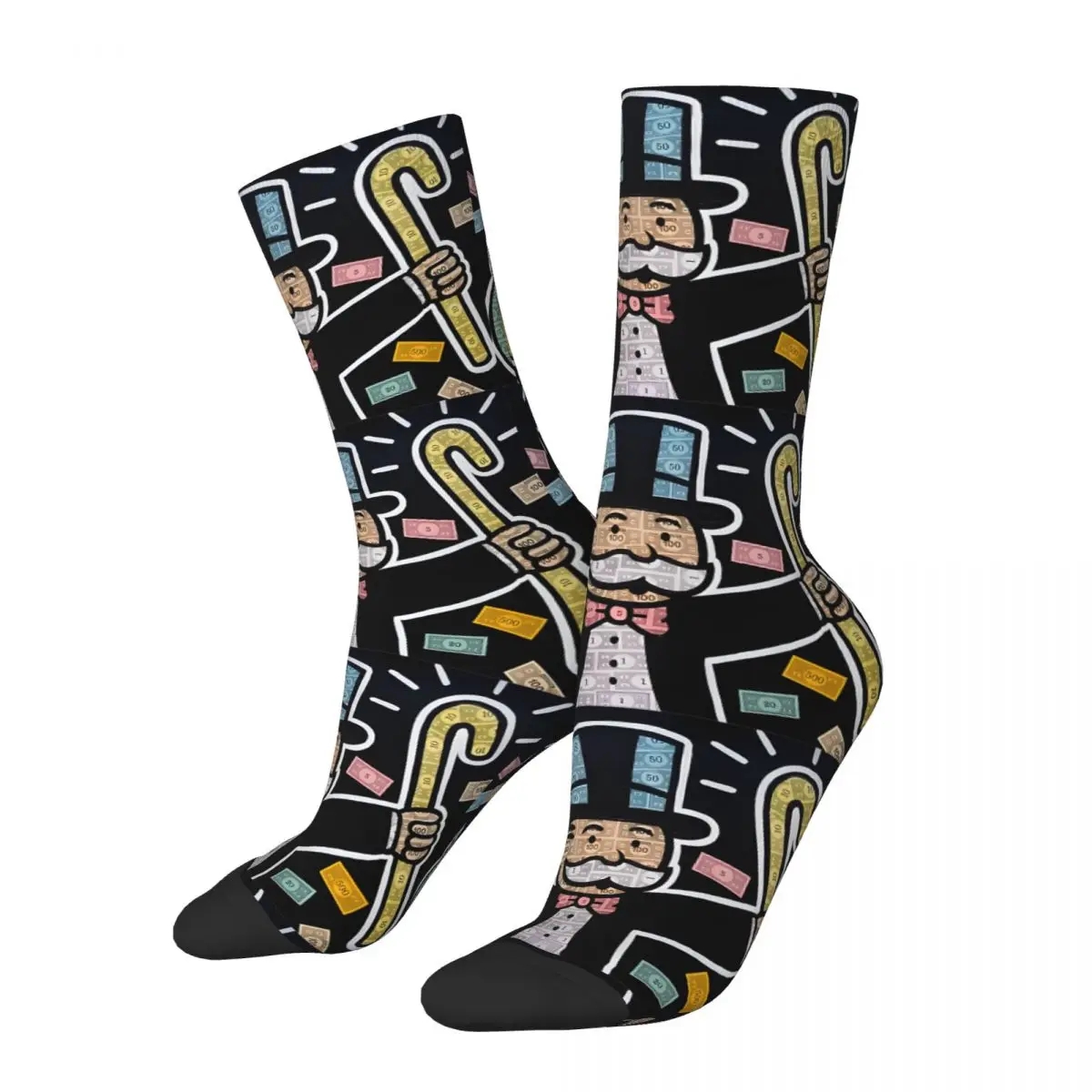 Monopoly Man Unisex Winter Socks Warm Happy Socks street style Crazy Sock