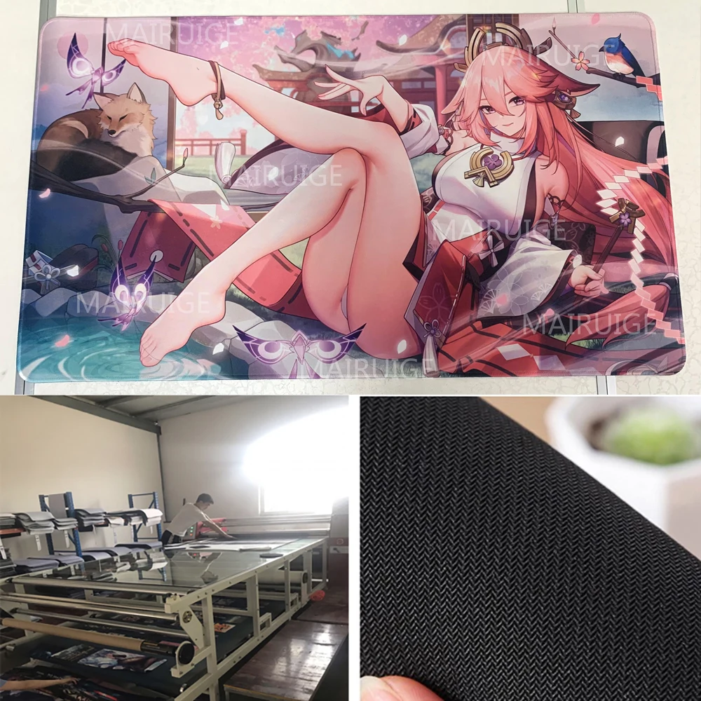 Nier Automata Mauspad White-Haired Girl Gamer Schreibtischunterlage Sailor Moon Sexy Gaming Laptops Bürozubehör für Genshin Impact