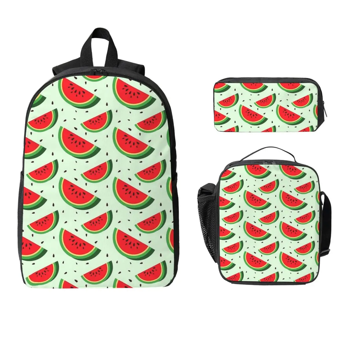 

Cute Watermelon Slices Backpack Student Boys Girls BookBag School Bag Laptop Shoulder Bags 3ps Insulated Lunch Bag Pencil Case