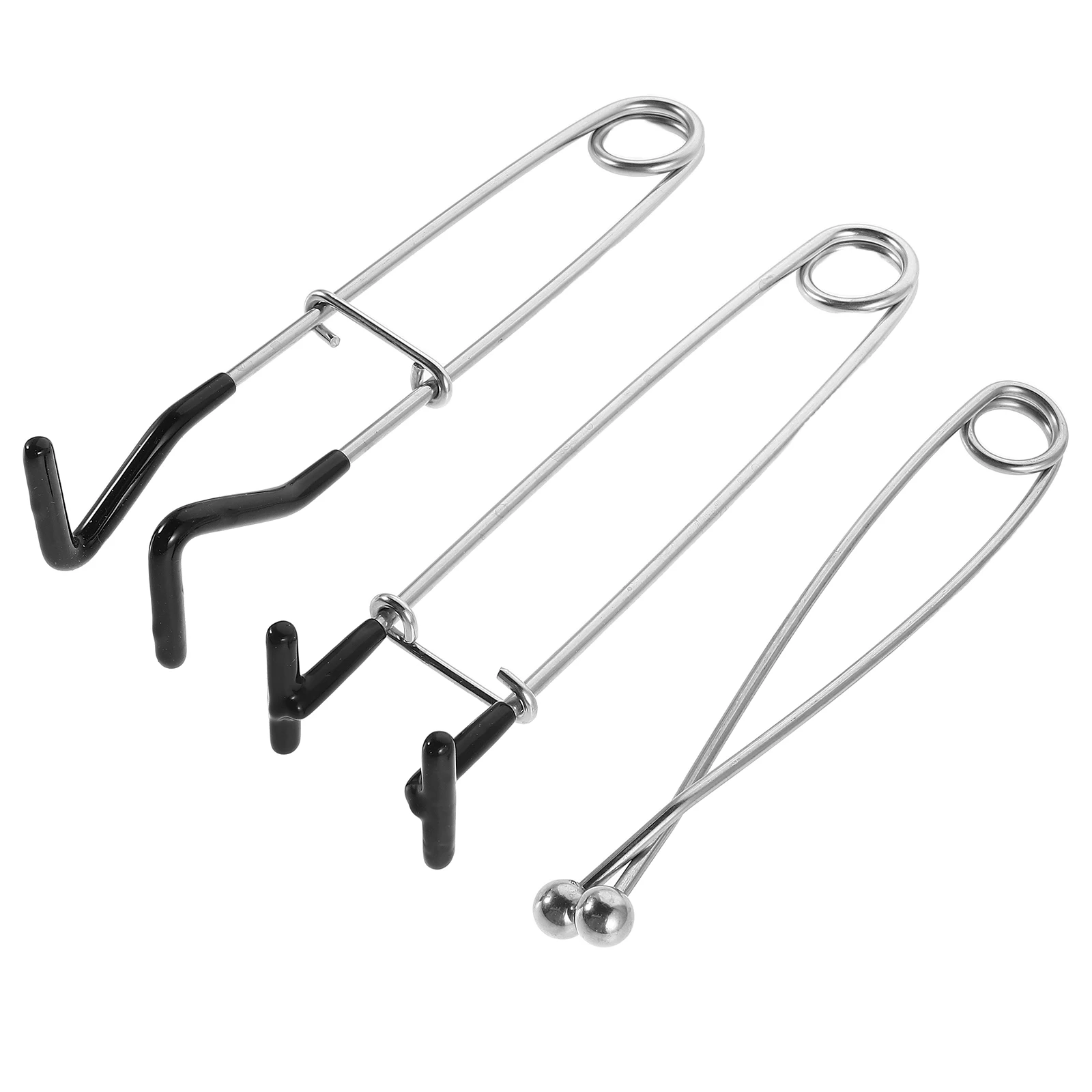 

3pcs Fish Mouth Opener Stainless Steel Hook Remover Dilator Claw Gripper Metal Silver Long Pliers Fishing Tools