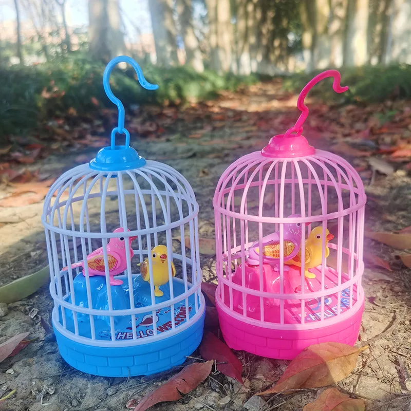 Novelty Funny Induction Voice-activated Light-emitting Birdcage Simulation Bird Call With Light Action Voice-activated Toys