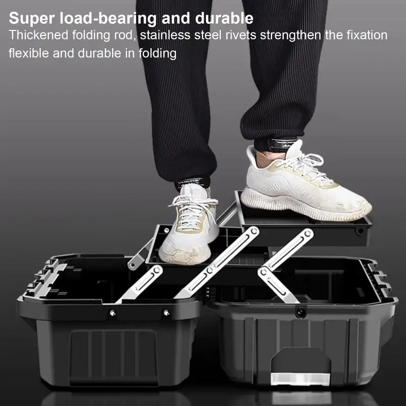 Imagem -05 - Portátil Impermeável Hardware Organizer Box Multi-funcional Três Camadas Folding Tool Box Household Manutenção Eletricista