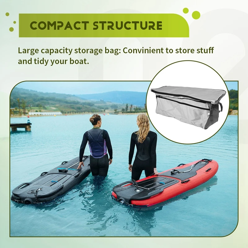 Canoe Inflatable Boat Seat Storage Bag with Padded Seat Cushion Seat Bag Storage Bag Cushion-A50M