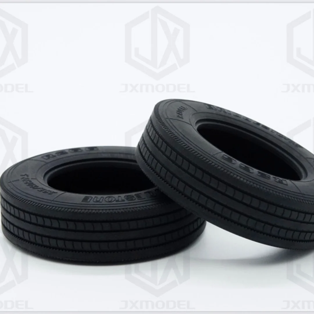 1 Pair Narrow Tire Width 22mm Rubber For 1/14 Tamiyaa RC Dump Truck Tractor Tipper Construction Machinery JX DIY Toy Model Parts