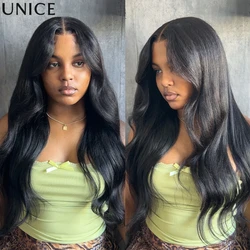 UNice 7x5 Bye Bye Slip™ Yaki Straight Wig With Invisi Drawstring Pre Cut Pre Bleached Glueless Wig Human Hair Ready To Wear