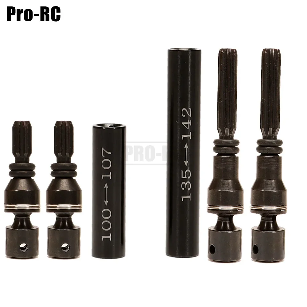 1 쌍 알루미늄 합금 및 경질 강철 드라이브 샤프트 전면 및 후면 AX31114 100-107/135-142mm RC 크롤러 자동차 AXIAL SCX10 II AX90046 부품