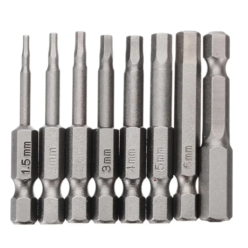 Imagem -03 - Allen Chave de Fenda Bit Grupo Hex Shank Bits Chave de Fenda Magnética para Ferramenta Elétrica H1.5 h2 H2.5 h3 h4 h5 Conexão Rápida Pcs