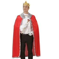 Royal Red Velvet Queen King Deluxe Cape  Robe  Cloak Sceptre Fancy Dress Halloween Costume Cosplay 80CM /120CM